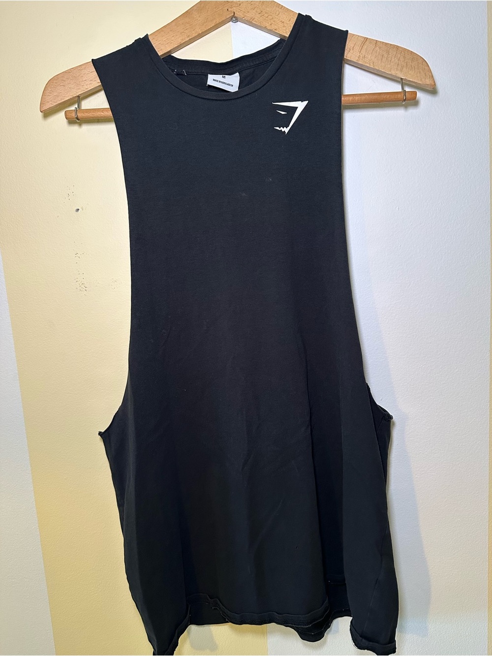 Gymshark Be A Visionary Cut Off Sleeves Tank Top Mens Medium Black Muscle Shirt